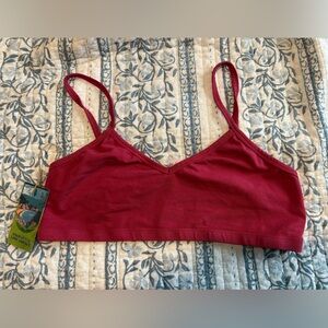 Dark red bralette by Jungmaven, hemp/cotton XXL